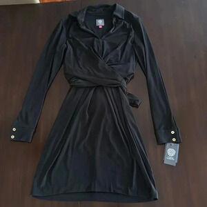 NWT Vince Camuto Black Wrap Dress - Size 6